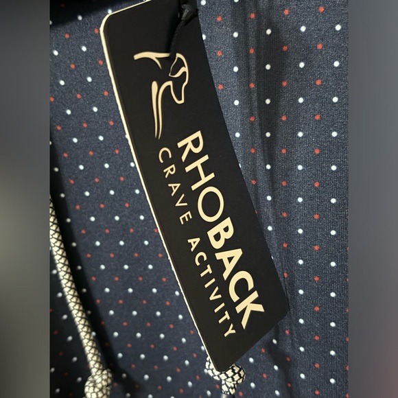 NWT Rhoback Men’s Hesi Performance Hoodie - The Capitol - Stateside Dot & Navy L - Picture 3 of 11